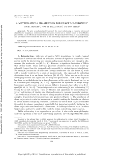 A Mathematical Framework for Exact Milestoning