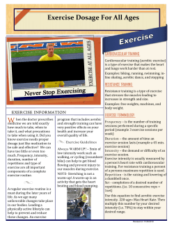 Exercise Dosage For All Ages - The University of Texas at El Paso