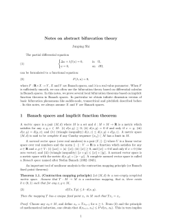 Notes on abstract bifurcation theory 1 Banach spaces