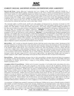 liability release, assumption of risk and indemnification agreement