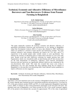 Technical, Economic and Allocative Efficiency of Microfinance