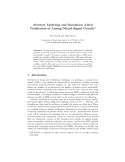 Abstract modeling and simulation aided verification of analog/mixed