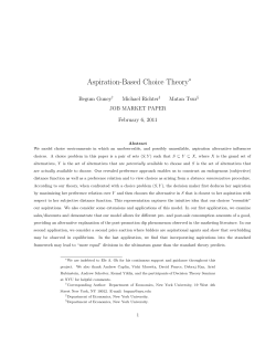 Aspiration-Based Choice Theory