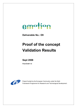 Proof of the concept Validation Results