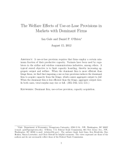 The Welfare Effects of Use-or-Lose Provisions in Markets with