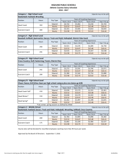 Coaching Salary Schedule - Highline Public Schools