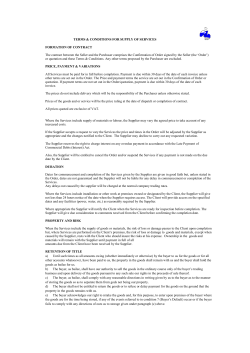 Terms and Conditions of sale