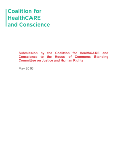 Submission by the Coalition for HealthCARE and Conscience to the