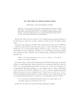 ON THE SIZE OF DISSOCIATED BASES Recall, that subset sums of
