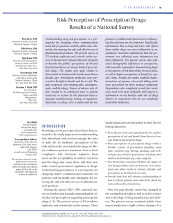 Risk Perception of Prescription Drugs: Results of a National Survey
