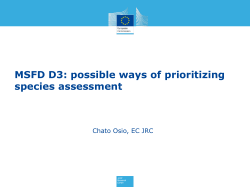 MSFD D3: possible ways of prioritizing species