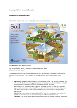Evolution and Ecology - UNIMAK - the University of Makeni, Sierra