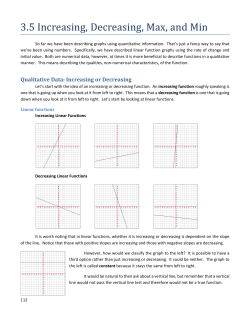 Lesson 3.5: Increasing, Decreasing, Max and Min