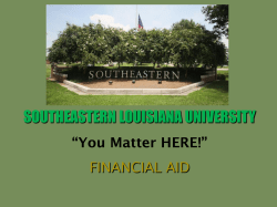 financial aid overview - Southeastern Louisiana University