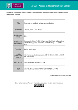 Title Sport and the media in Ireland - Aran