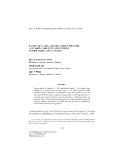 cross-cultural beliefs about memory and aging for self and others