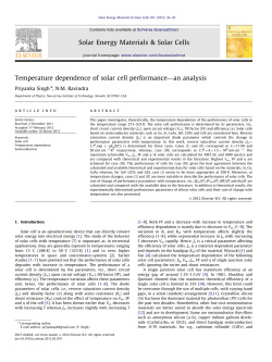Temperature dependence of solar cell performance—an analysis