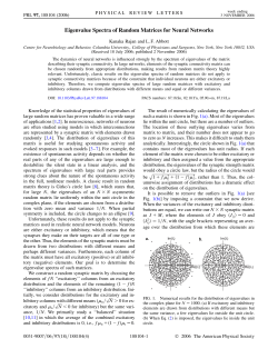 Eigenvalue Spectra of Random Matrices for Neural Networks