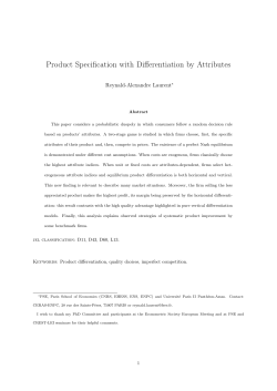 Product Specification with Differentiation by Attributes