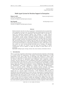 Multi-Agent System for Decision Support in Enterprises