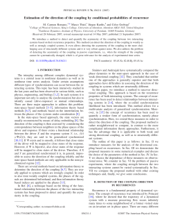 Estimation of the direction of the coupling by conditional