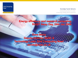 Energy efficiency and research computing - National e
