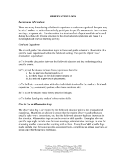observation logs - University of Manitoba