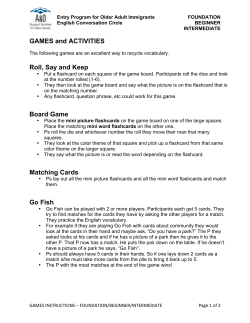 GAMES and ACTIVITIES Roll, Say and Keep Board Game Matching