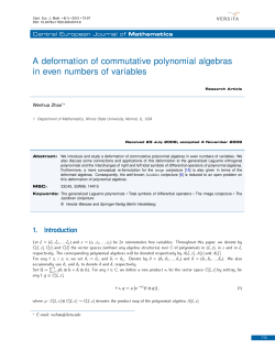 A deformation of commutative polynomial algebras in even numbers