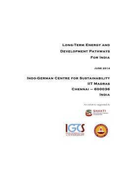 Long-Term Energy and Development Pathways For India Indo