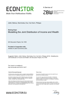 Modelling the Joint Distribution of Income and Wealth