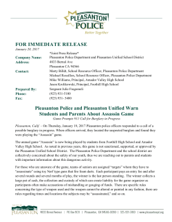FOR IMMEDIATE RELEASE Pleasanton Police