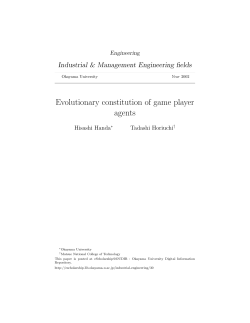 Evolutionary constitution of game player agents
