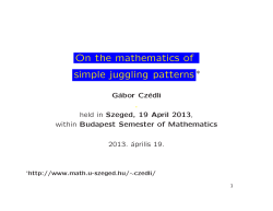 On the mathematics of simple juggling patterns