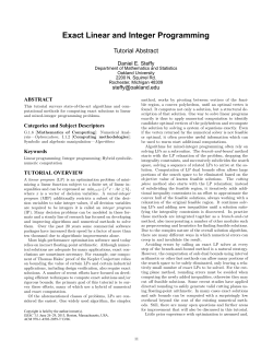 Exact linear and integer programming: tutorial abstract