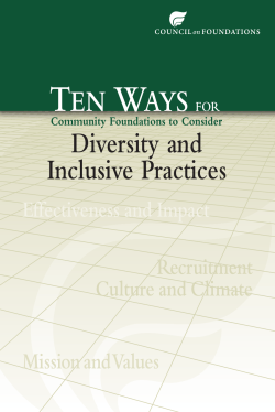 Ten Ways for Community Foundations To Consider