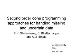 Second order cone programming approaches for