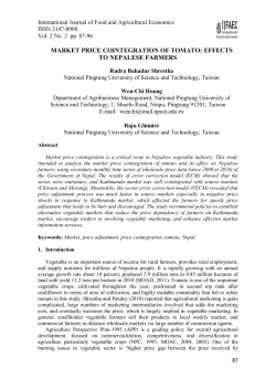 market price cointegration of tomato: effects to nepalese farmers
