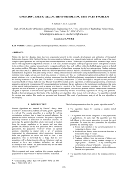 A PSEUDO GENETIC ALGORITHM FOR SOLVING BEST PATH