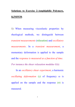 L&oslash;sningsforslag til Oppgavesett II-Amfifile Polymerer, KJ 433.
