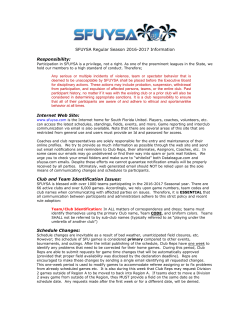 Regular Season Manual - South Florida United Youth Soccer