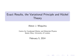 Exact Results, the Variational Principle and H&uuml;ckel Theory