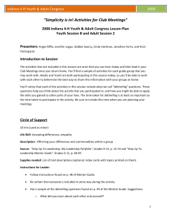 Simplicity is in! Activities for Club Meetings