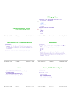 ADA and Esterel as Examples - Operating Systems