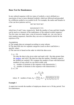 Runs Test for Randomness