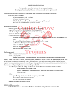 COLLEGE CHOICE ACTION PLAN