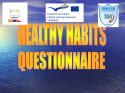 healthy habits questionnaire