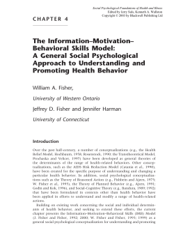 The Information&ndash;Motivation&ndash; Behavioral Skills Model
