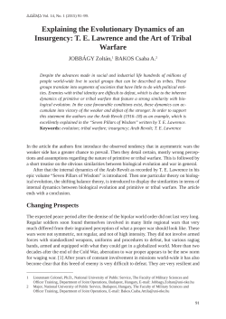Explaining the Evolutionary Dynamics of an Insurgency - UNI-NKE