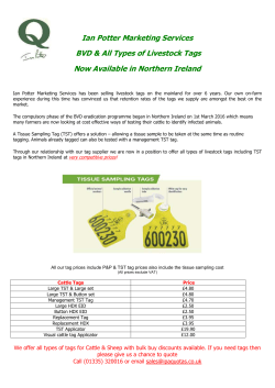 NI Livestock Tags - Ian Potter Associates